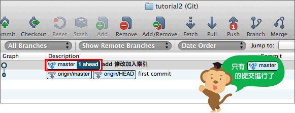 本地端數據庫的提交已更新。